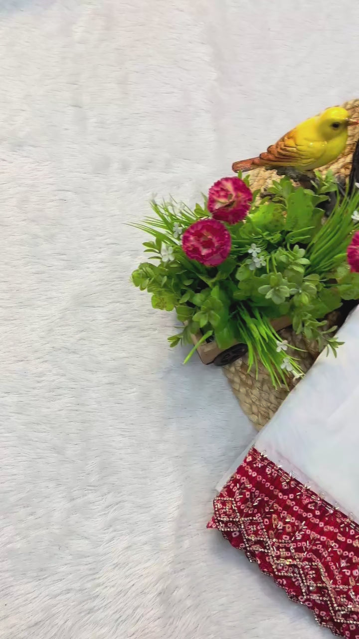 Navratri Saree with Beads & Stone Handwork – Stylish & Comfortable Khatuvastra saree