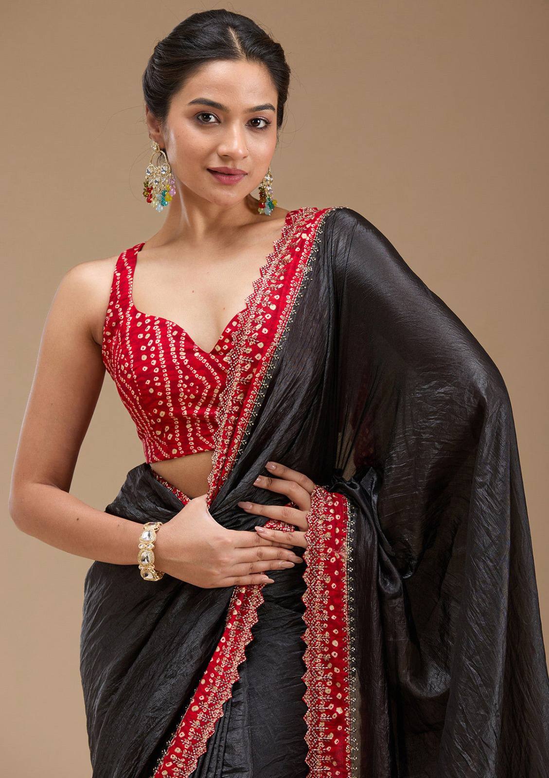 Navratri Saree with Beads & Stone Handwork – Stylish & Comfortable Khatuvastra saree