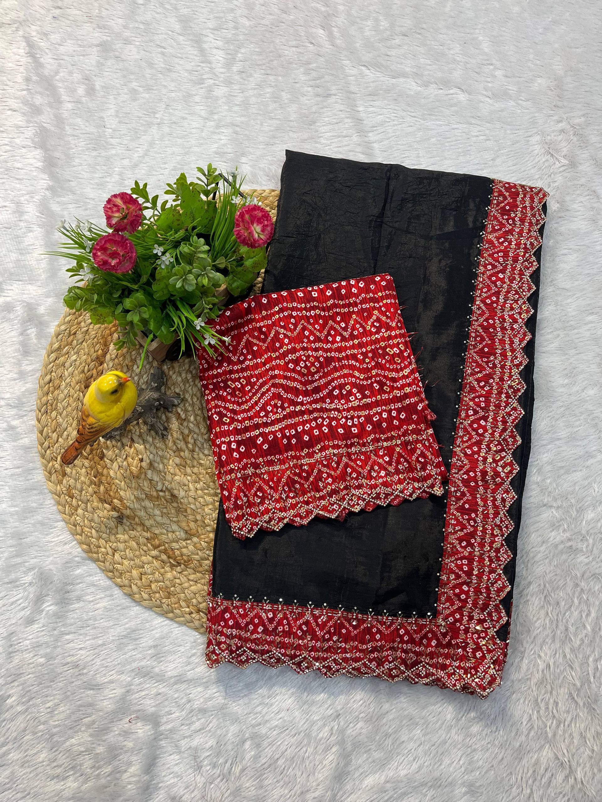 Navratri Saree with Beads & Stone Handwork – Stylish & Comfortable Khatuvastra saree