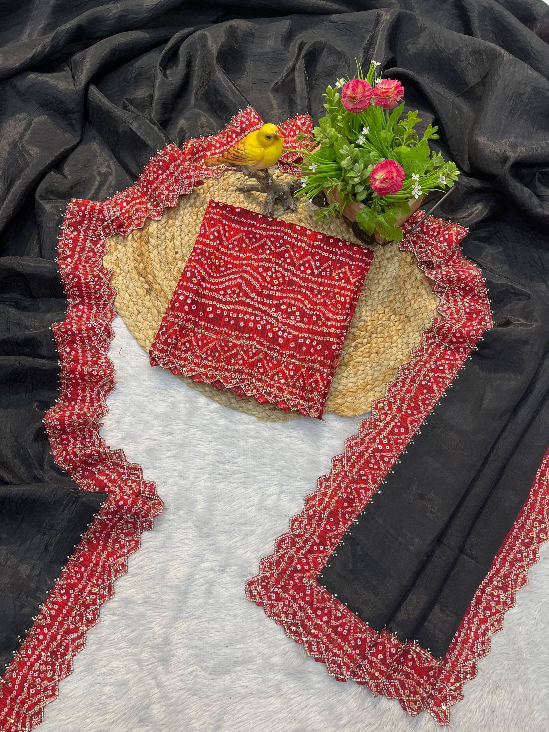 Navratri Saree with Beads & Stone Handwork – Stylish & Comfortable Khatuvastra saree