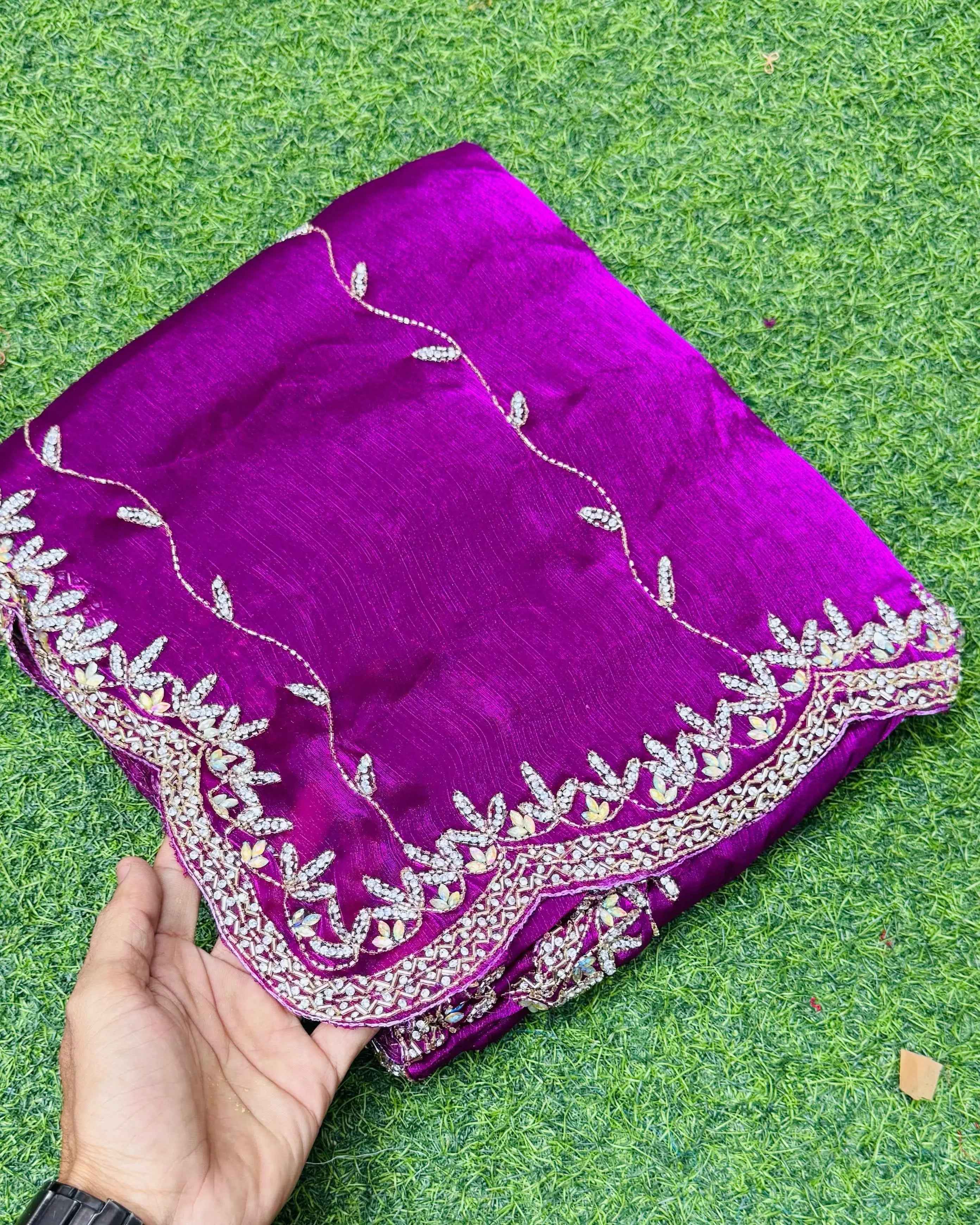 New Wedding wear and Party Wear Zimmy choo saree✨🥰 With Heavy Cut dana and Jarkhan Work 🎁✅