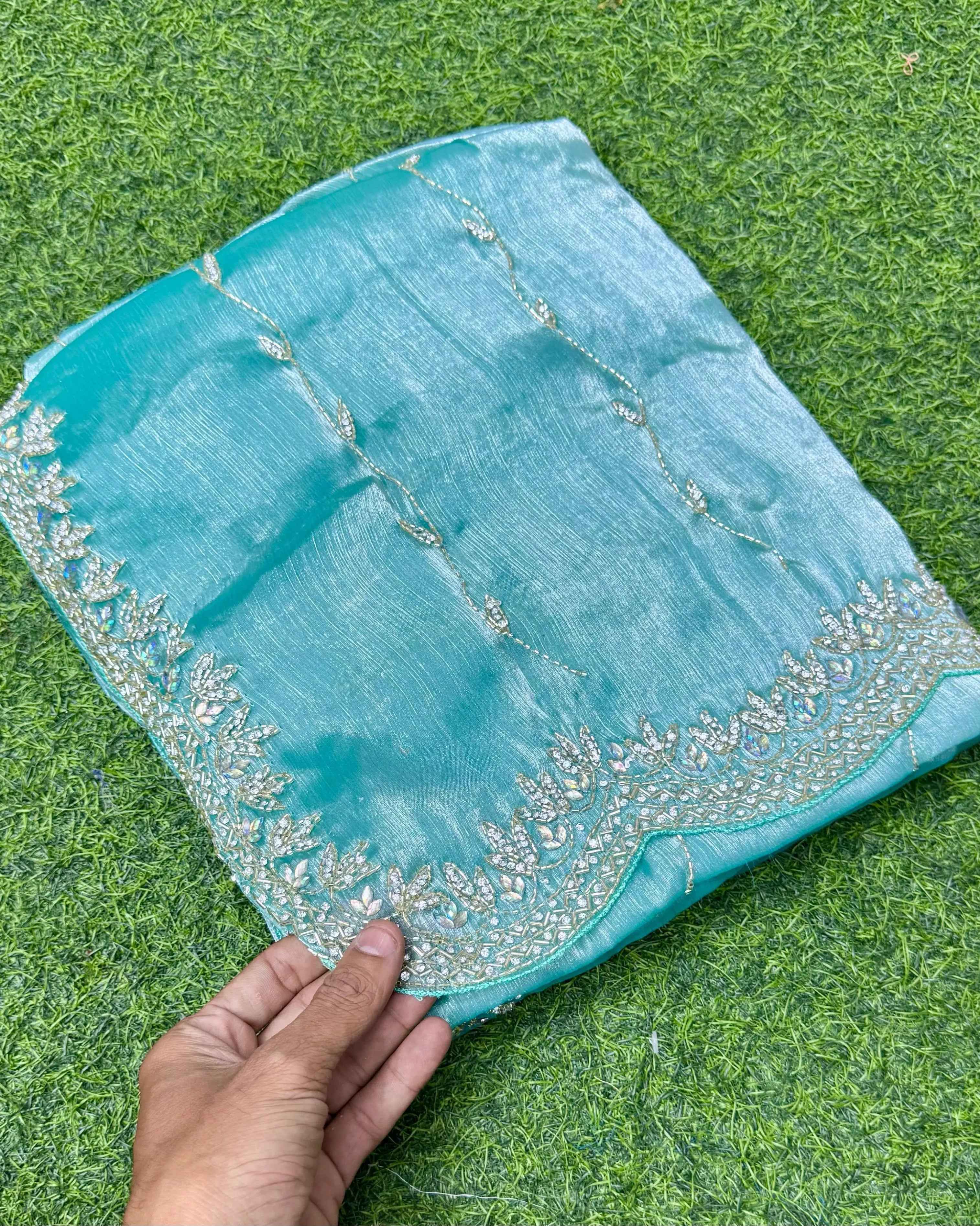 New Wedding wear and Party Wear Zimmy choo saree✨🥰 With Heavy Cut dana and Jarkhan Work 🎁✅