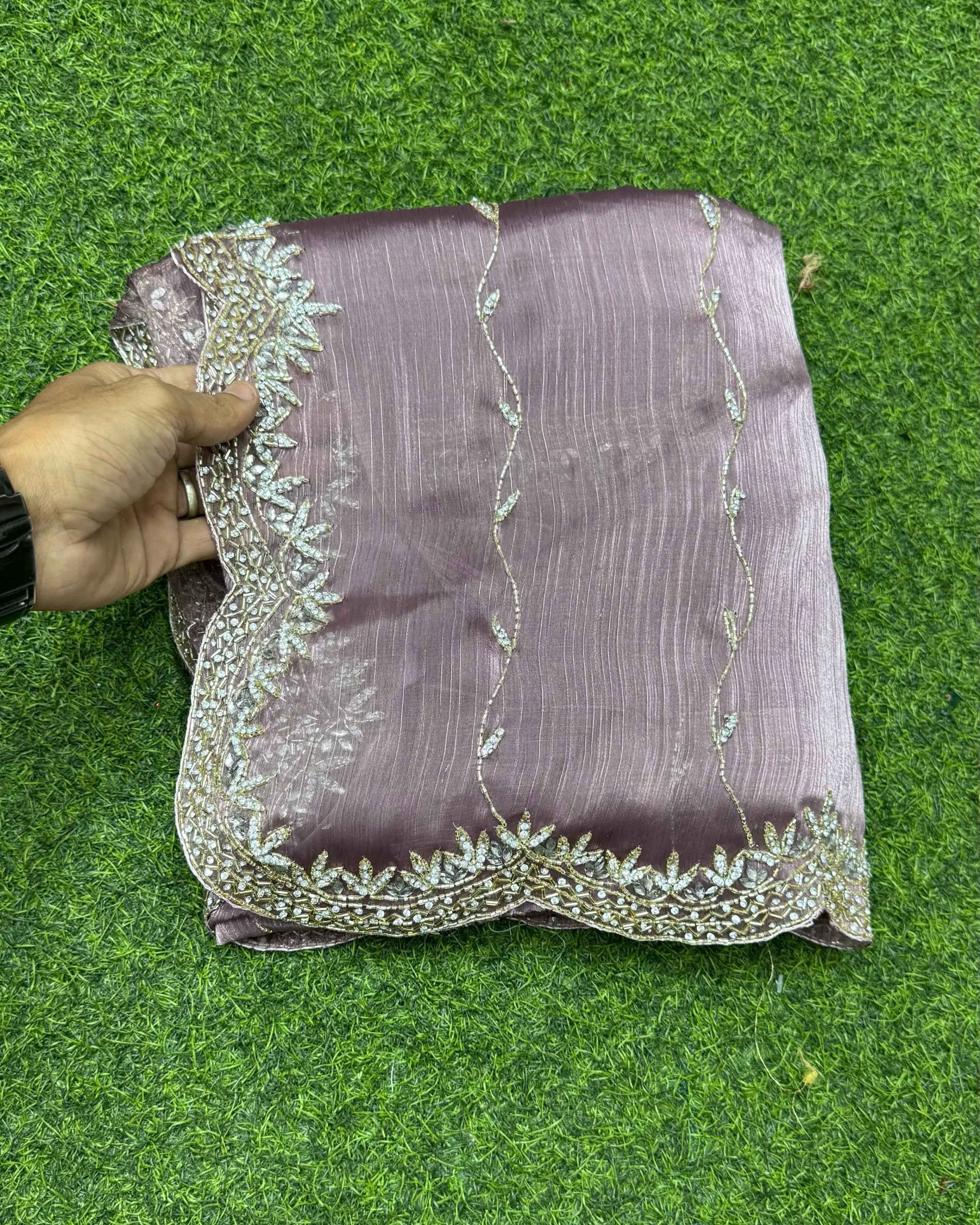 New Wedding wear and Party Wear Zimmy choo saree✨🥰 With Heavy Cut dana and Jarkhan Work 🎁✅