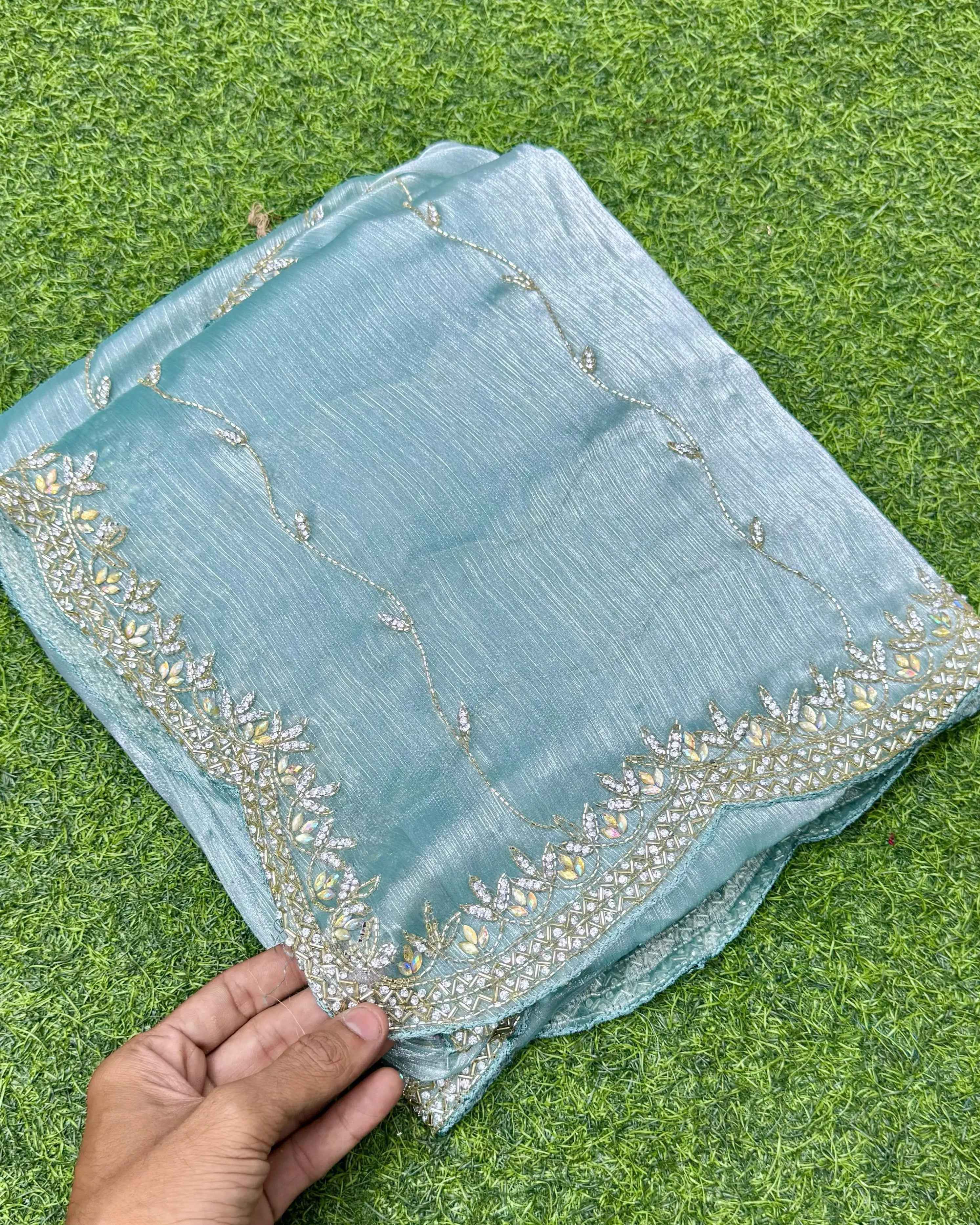 New Wedding wear and Party Wear Zimmy choo saree✨🥰 With Heavy Cut dana and Jarkhan Work 🎁✅