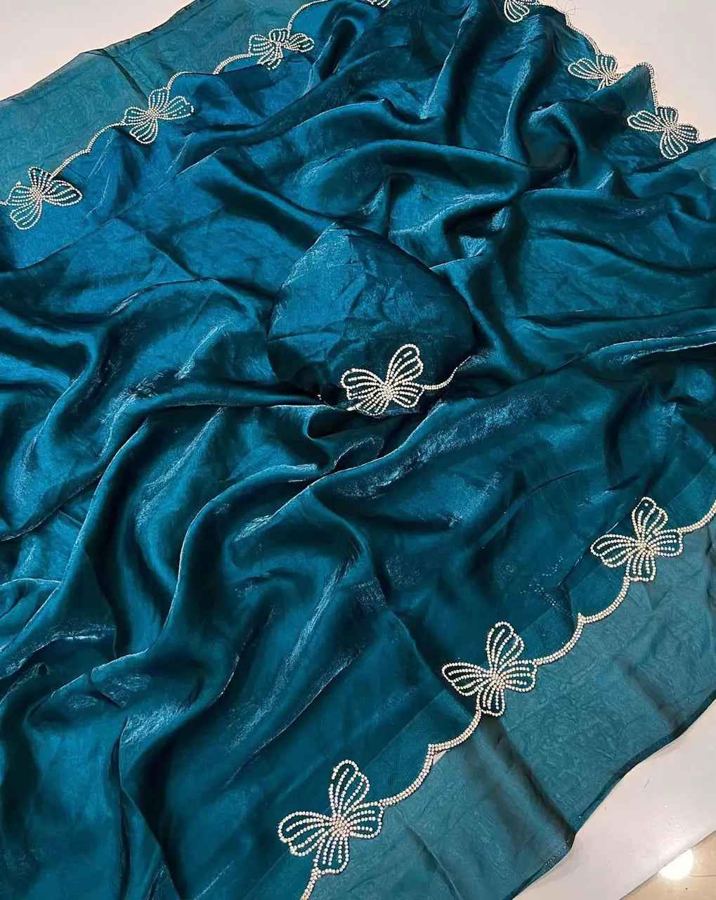 Party Wear Purple Space Silk 🦋Butterfly Diamond Designer Saree 💖✨🦋