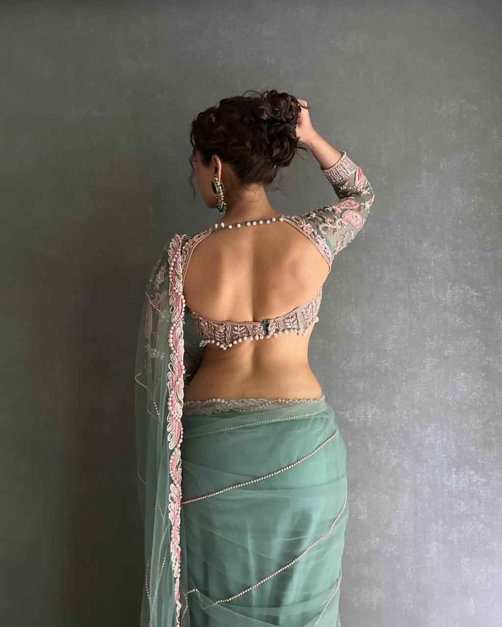 "Royal Net Embroidery Premium Designer Saree with Hand Diamond Work -2500 Diamond Lace Border"