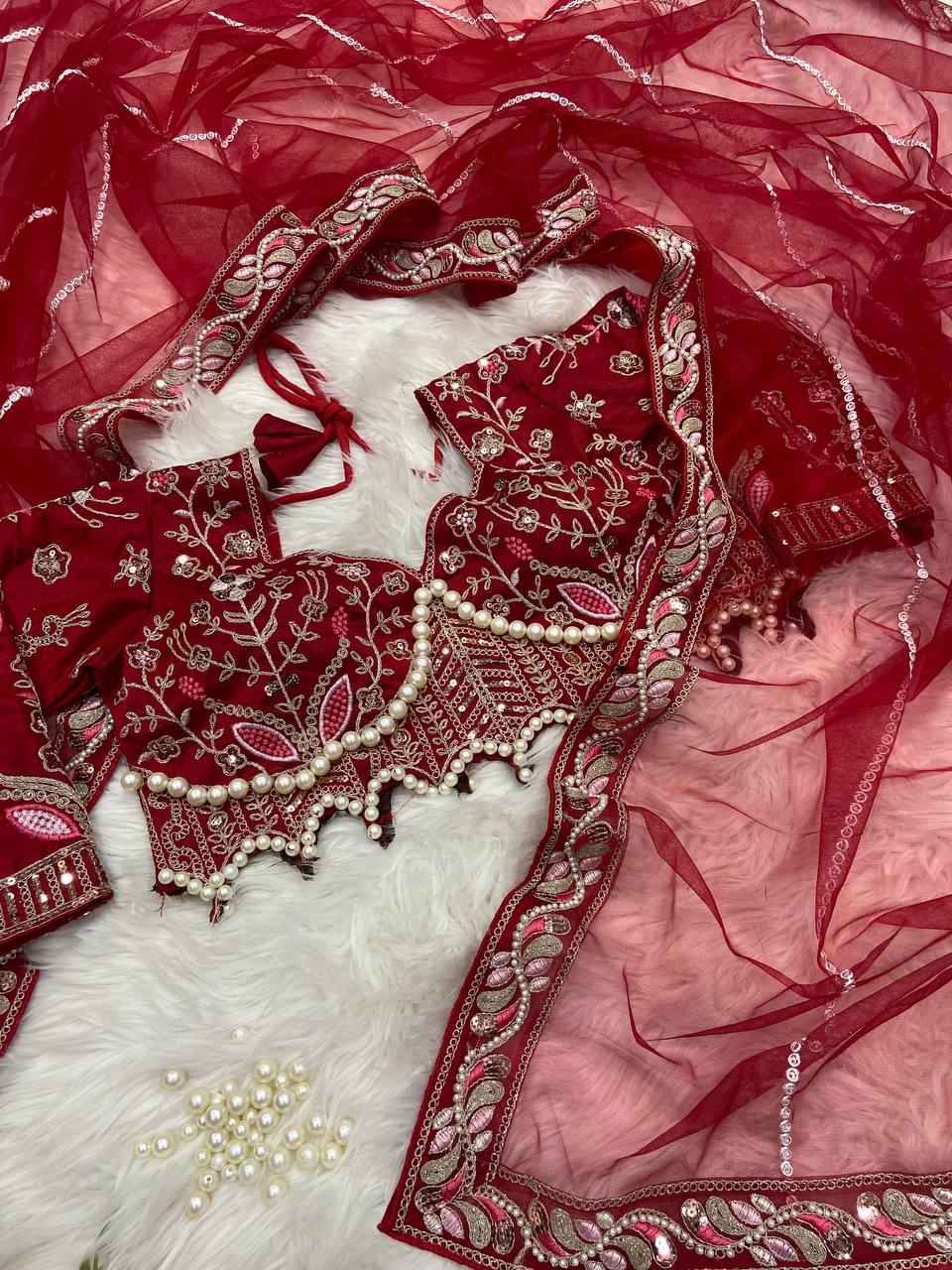 "Royal Net Embroidery Premium Designer Saree with Hand Diamond Work -2500 Diamond Lace Border"