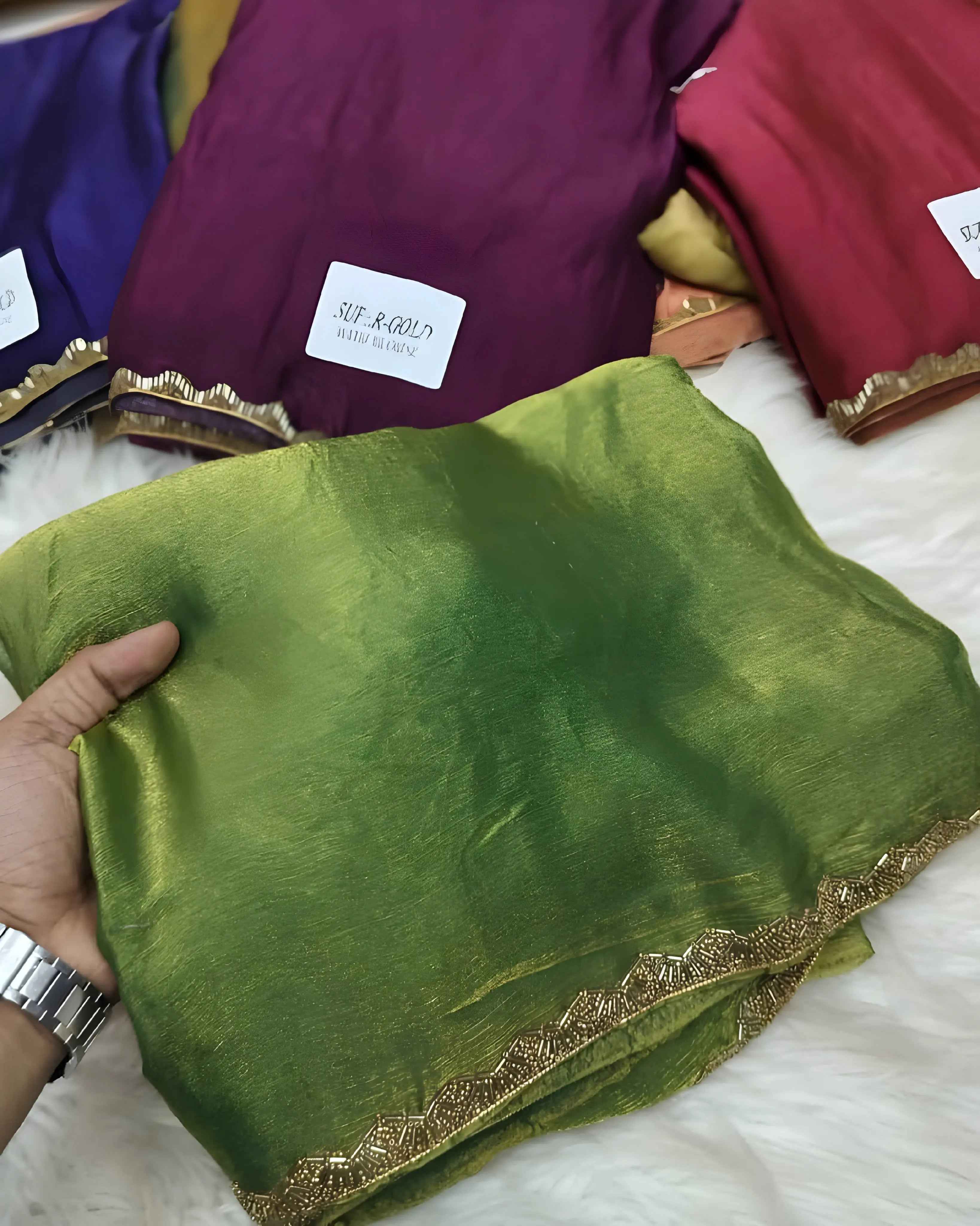 New Bollywood✨ Party Fancy Original Fandy Chiffon Silk Embelished Lace Work Saree With Blouse | Saree For Womens🎁✨