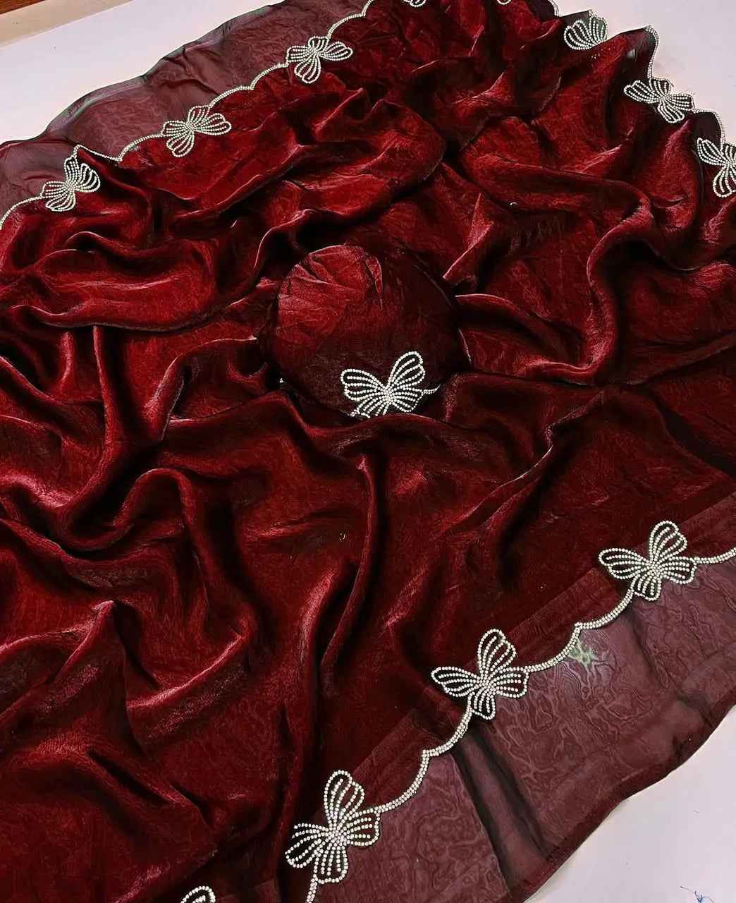 Party Wear Purple Space Silk 🦋Butterfly Diamond Designer Saree 💖✨🦋