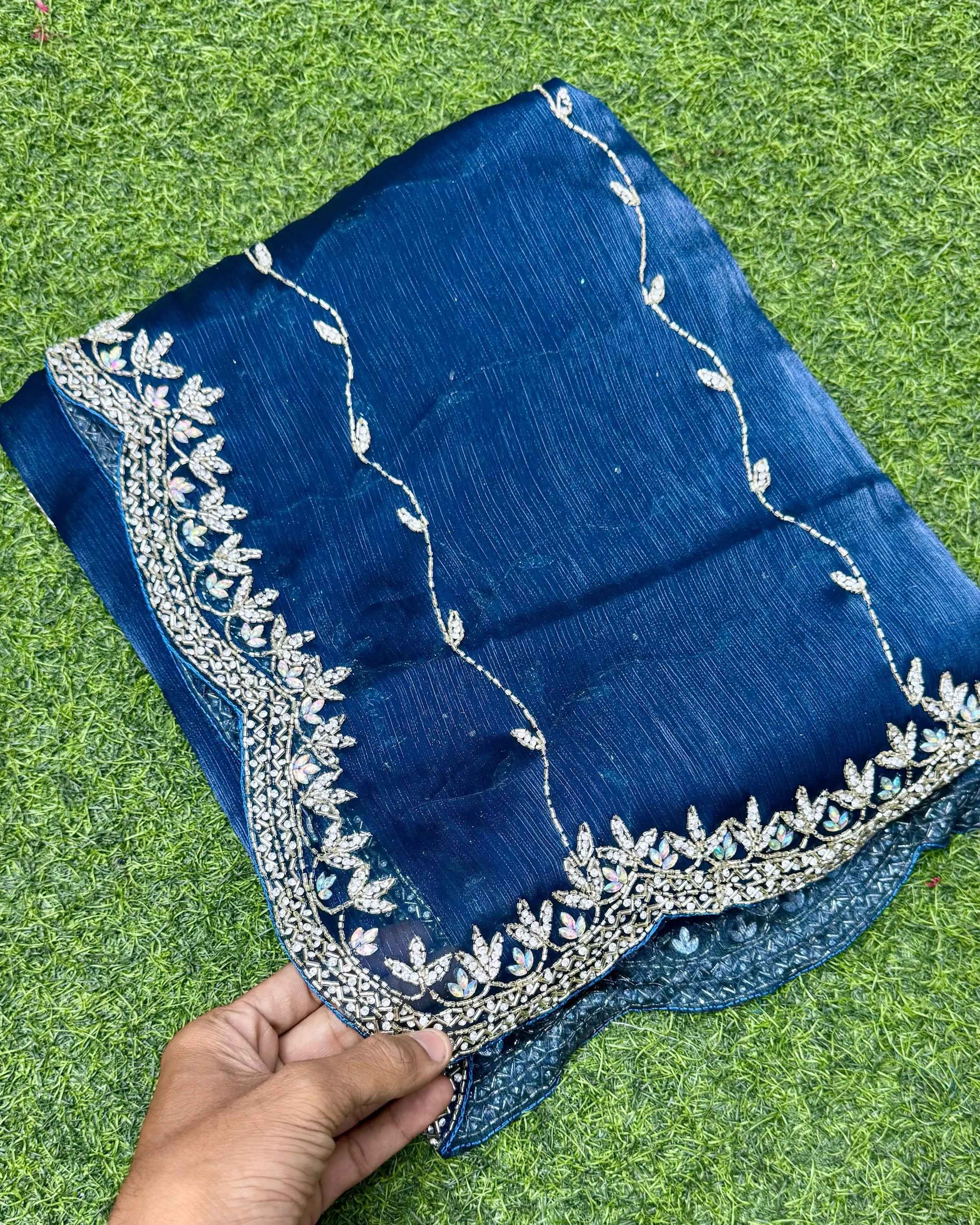New Wedding wear and Party Wear Zimmy choo saree✨🥰 With Heavy Cut dana and Jarkhan Work 🎁✅