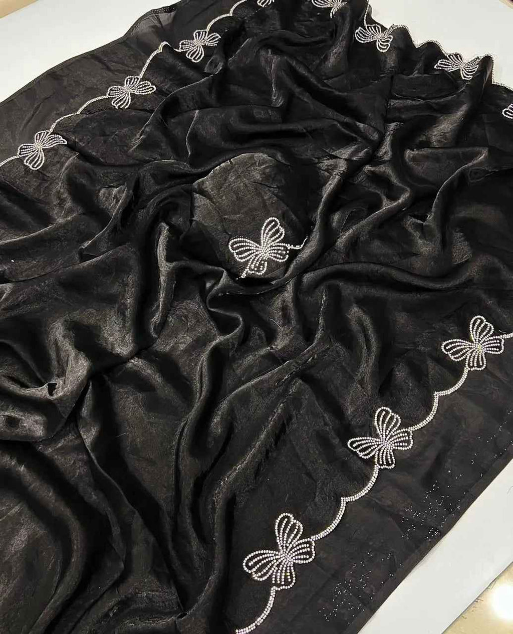 Party Wear Purple Space Silk 🦋Butterfly Diamond Designer Saree 💖✨🦋