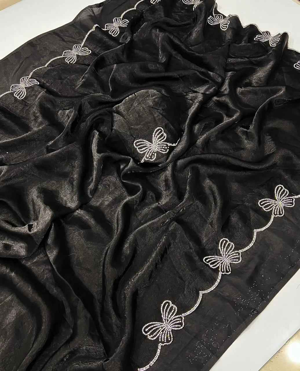 Party Wear Purple Space Silk 🦋Butterfly Diamond Designer Saree 💖✨🦋