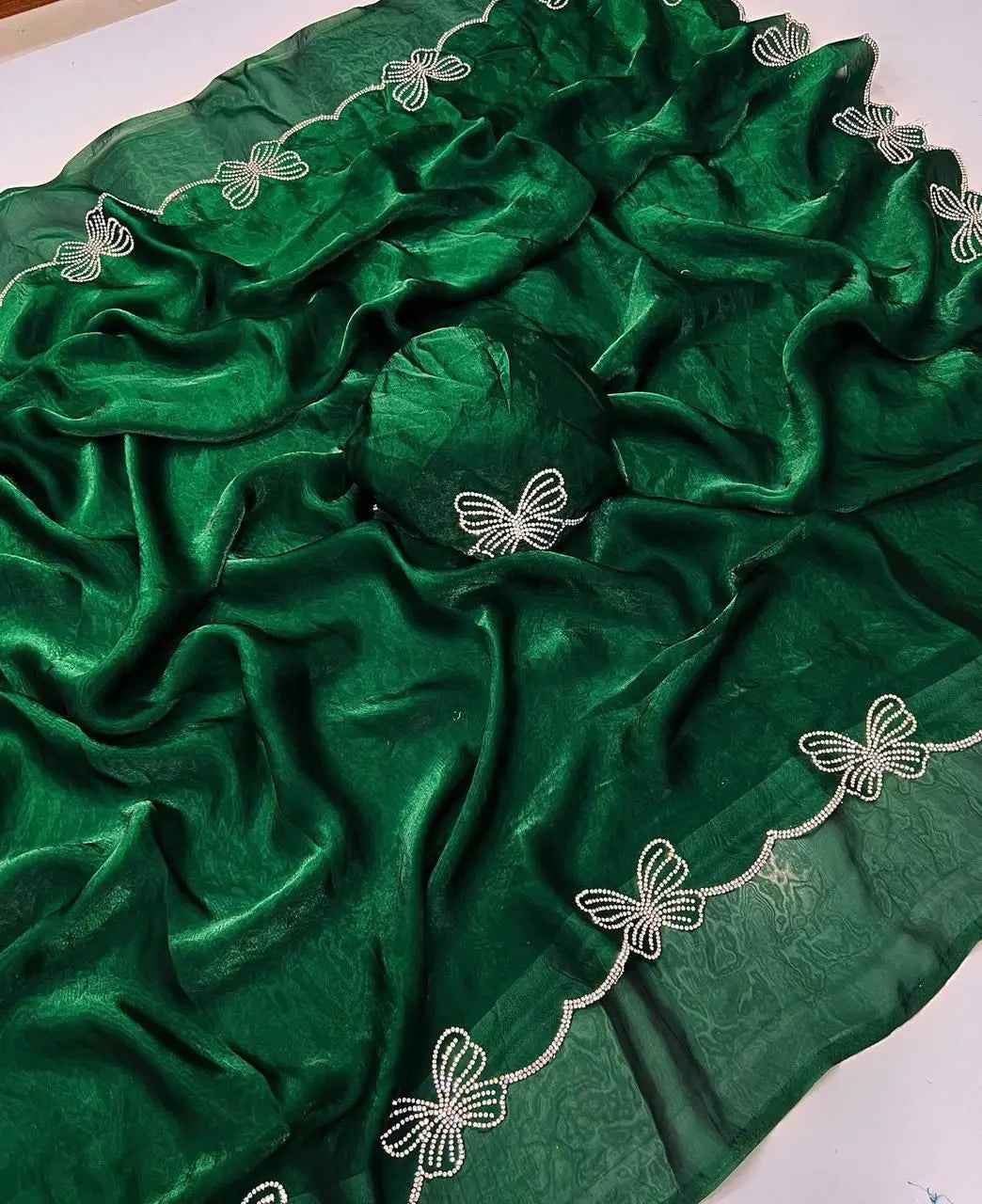 Party Wear Purple Space Silk 🦋Butterfly Diamond Designer Saree 💖✨🦋