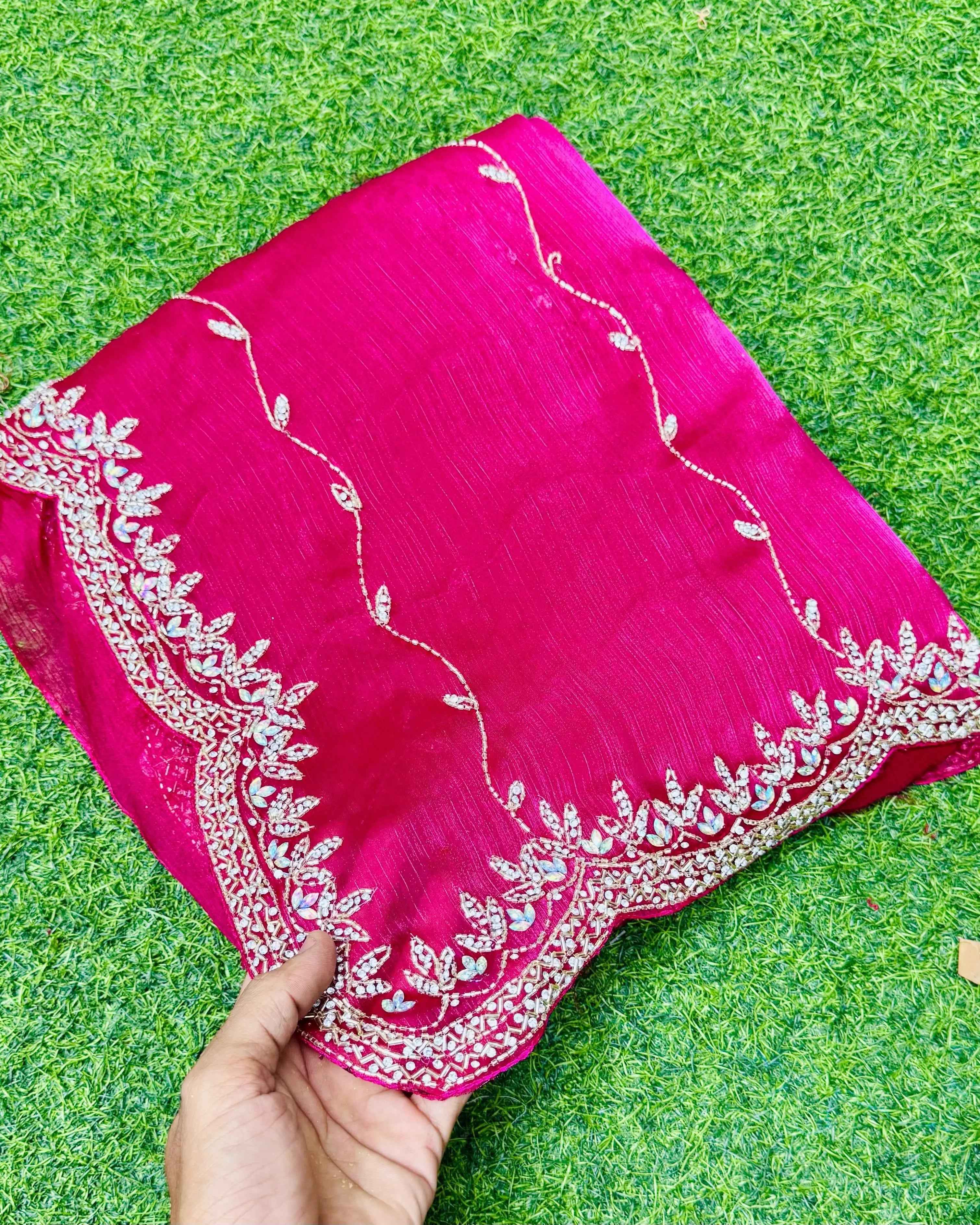 New Wedding wear and Party Wear Zimmy choo saree✨🥰 With Heavy Cut dana and Jarkhan Work 🎁✅