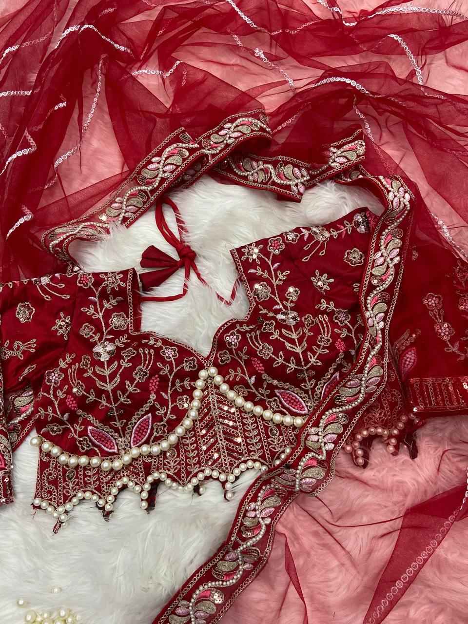 "Royal Net Embroidery Premium Designer Saree with Hand Diamond Work -2500 Diamond Lace Border"
